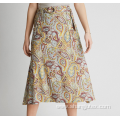 Linen print of women skirt